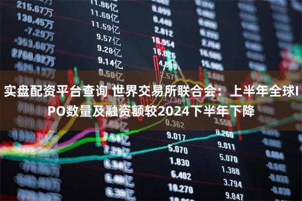实盘配资平台查询 世界交易所联合会：上半年全球IPO数量及融资额较2024下半年下降